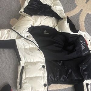 Moncler Black and Cream Puffer Jacket